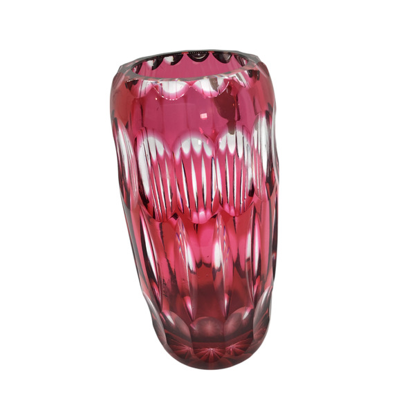 WARA Genuine Hand Cut Lead Glass Ruby VASE Nachtmann Bleikristall Germany - Picture 3 of 9